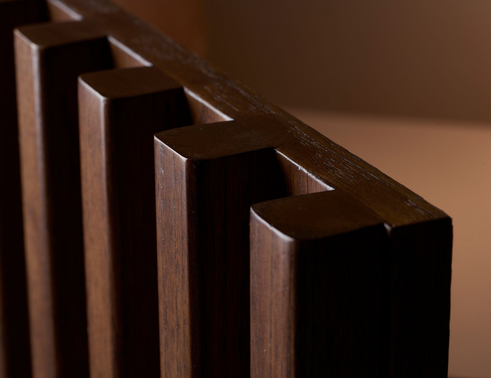 Storage furniture close up highlighting material finish