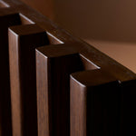 Storage furniture close up highlighting material finish
