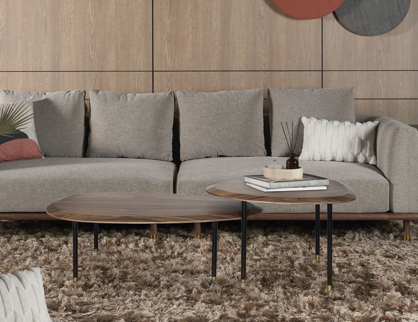 Celadon coffee table shown in a minimalist setting