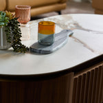 Fluto coffee table with a sculpted base design