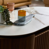 Fluto coffee table with a sculpted base design