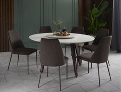 Kay round dining set with Henry chairs