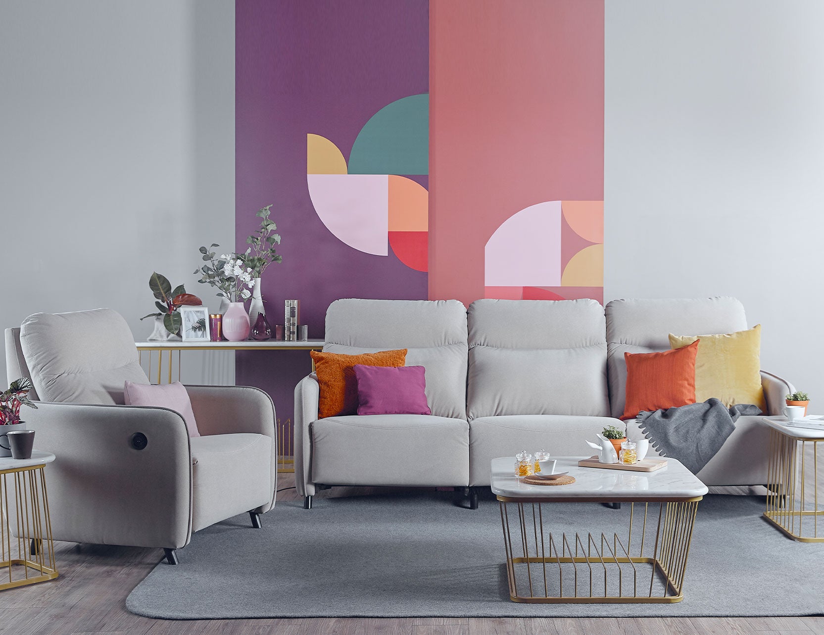 Homer fabric sofa shown from a different angle