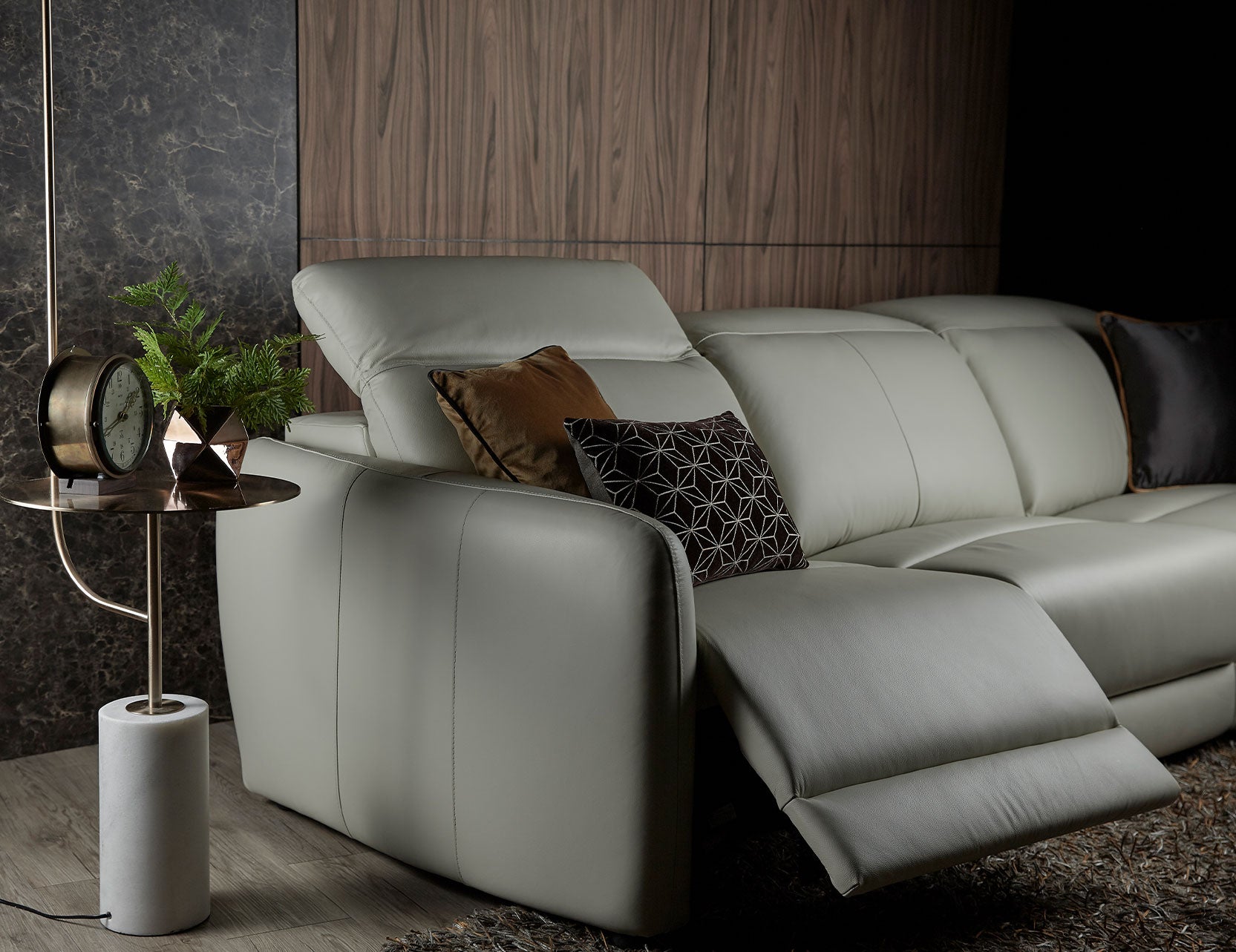 Penna leather sofa shown in a modern interior