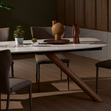 BRANCA Quartz with Marble Accents and FOIL Leather Dining Chairs
