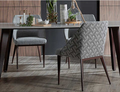 Hatch dining chair styled in a minimalist dining space