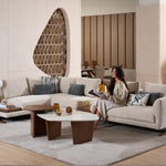 Evita leather recliner sofa in a modern living room setting