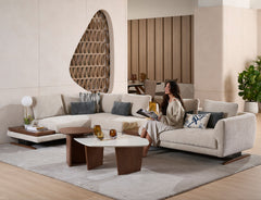 Evita leather recliner sofa in a modern living room setting