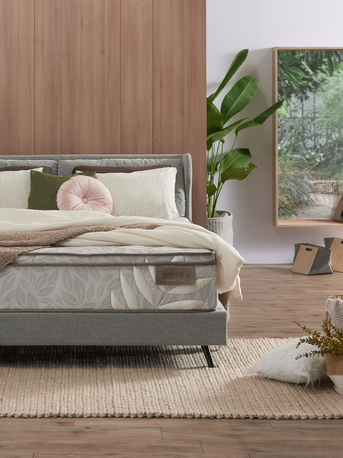 Natura bedroom scene styled for compact spaces