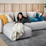 Rond fabric L shape sofa styled for everyday living