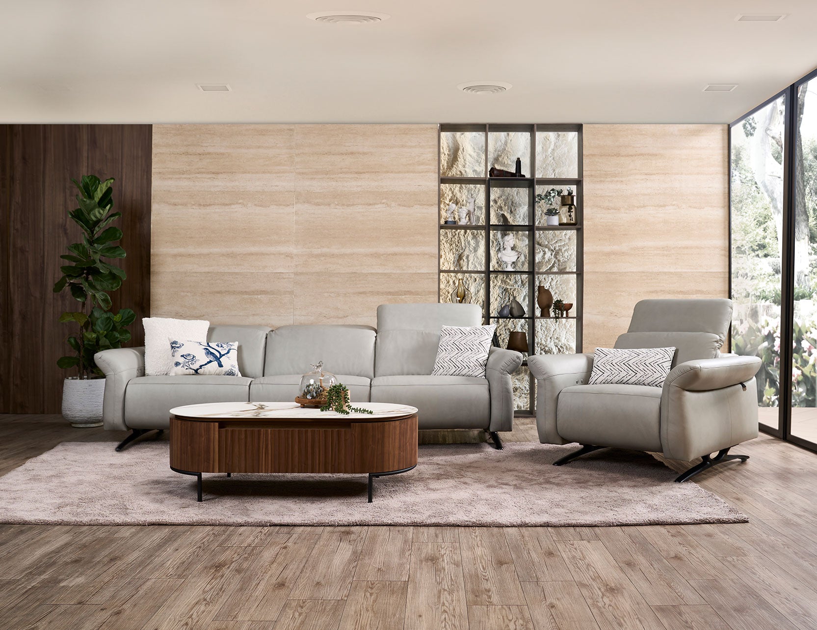 Viso leather sofa shown from a slightly different angle